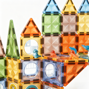 Ensemble <span class=keywords><strong>de</strong></span> tuiles magnétiques DIY 7,5 cm Océan, Dinosaure, Animal, Train et Avion – Blocs <span class=keywords><strong>de</strong></span> <span class=keywords><strong>construction</strong></span> éducatifs STEM – Cadeau pour enfants - Product Image 6