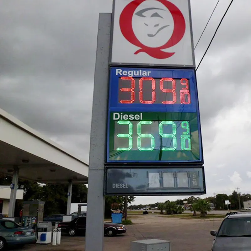 Señales Digitales de precios de combustible para exteriores, pantallas LED para estación de gas