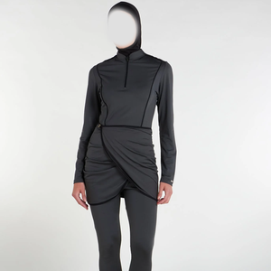 Custom Wholesale New High Quality Solid <b>Islamic</b> Muslim Swimwear Women Modest Long Sleeve Zipper <b>Swimsuit</b> Hijab 3 Piece Burkinis - Product Image 4