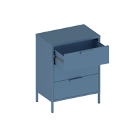 Armoire de rangement à 3 tiroirs en métal bleu pour salle à manger, nouveau design, commode contemporaine en acier pour salon