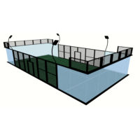 Profesyonel Açık Hava Panoramik Padel Kortu CE Sertifikalı Kapalı Çatılı Padel Tenis Kortu