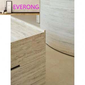 Îlot <span class=keywords><strong>de</strong></span> cuisine moderne design <span class=keywords><strong>de</strong></span> luxe en marbre travertin beige couvrant la décoration du comptoir <span class=keywords><strong>de</strong></span> bar - Product Image 2