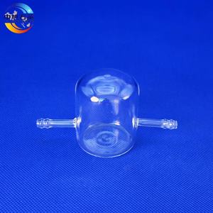 Frasco Reator de Quartzo de Alta Pureza - Vaso de Reação de Vidro de Quartzo para Laboratório com Tubo Lateral para Processamentos Químicos - Product Image 1