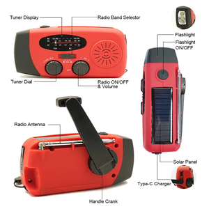 Radio <span class=keywords><strong>Linterna</strong></span> Multifuncional de Emergencia Solar Súper Brillante con Manivela Recargable - Product Image 2
