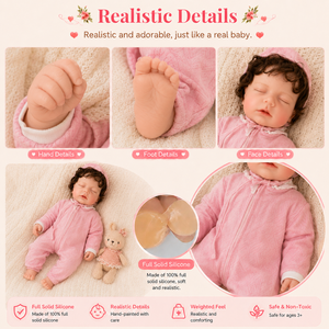 BAkwbwBY Muñeca Bebé <span class=keywords><strong>Reborn</strong></span> Realista de Silicona Sólida de 18 Pulgadas, Certificada por ASTM, con Expresión de Sueño - Product Image 3