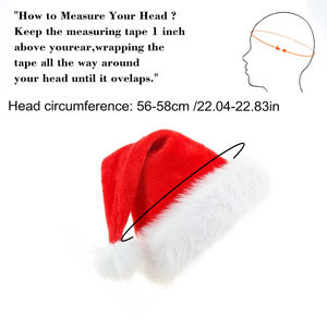 للجنسين رشاقته الكلاسيكية أفخم قبعة عيد الميلاد سانتا قبعة عيد الميلاد قبعة عطلة لعيد الميلاد السنة الجديدة احتفالية عطلة الحزب - Product Image 6