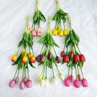 Bunga Tulip Mini Artifisial Laris Manis, Dekorasi Rumah Terbaru yang Populer dengan Desain Floral Real Touch, Grosir Murah Gaya Floral