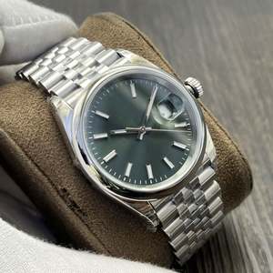 Reloj de Pulsera Automático Mecánico para Hombre al por Mayor con Caja Pulida, Brazalete Jubilee, Ventana de Fecha y Esfera con Efecto Rayos de Sol, de Acero Inoxidable - Product Image 4