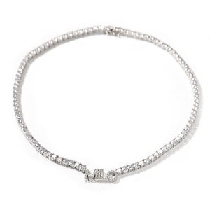 Mini collar de letras personalizado con nombre, dijes de iniciales, joyería de 4mm, cadena de tenis con nombre, joyas ostentosas - Product Image 3