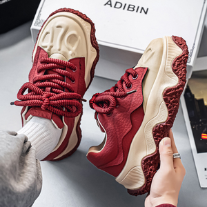 Nouvelles Chaussures de Sport Respirantes en Cuir pour Hommes et Femmes 2025 – Baskets Tendance à Semelle Épaisse pour Jeunes, Chaussures Décontractées de Course Style « Dad Shoes » - Product Image 4