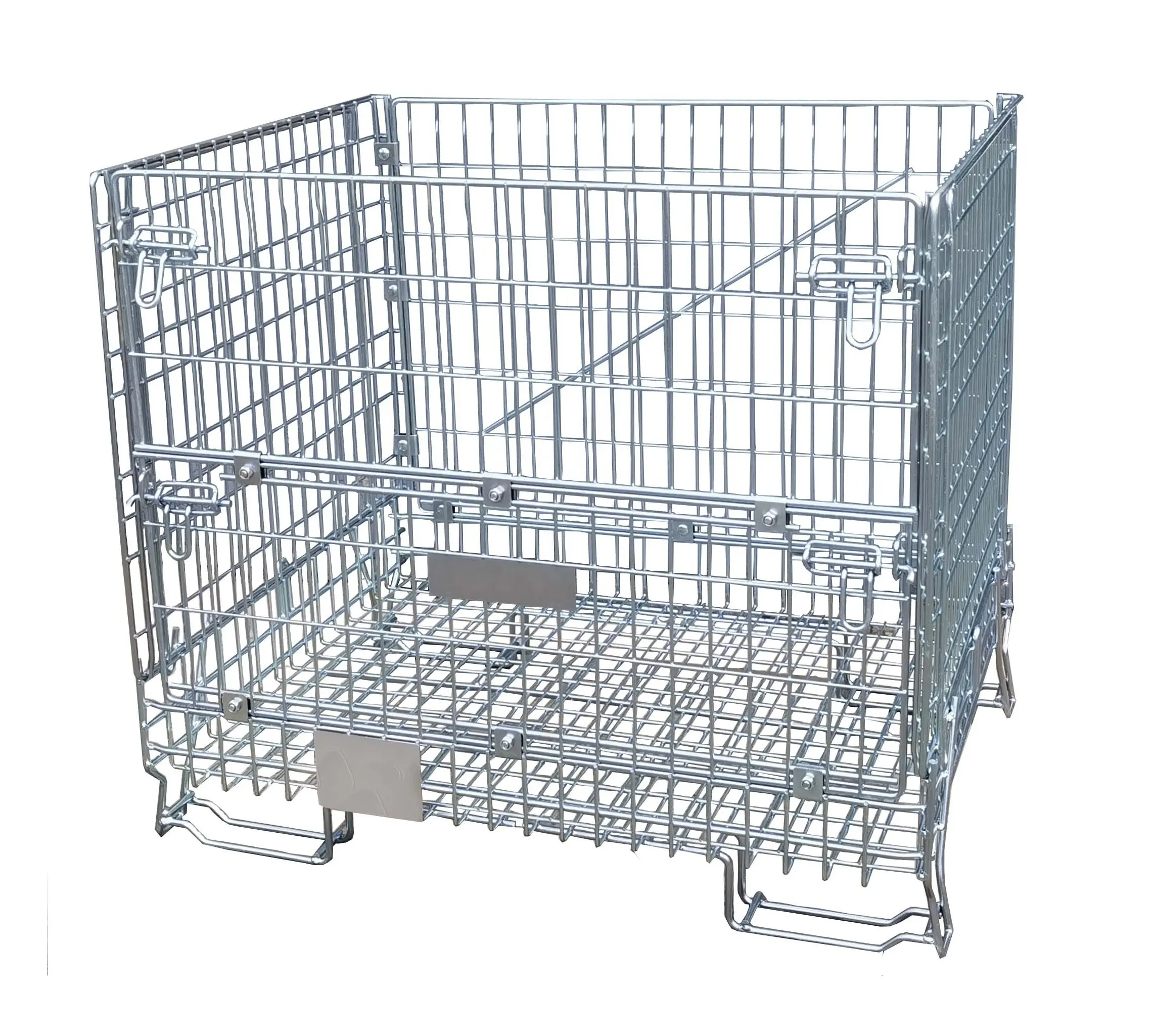 Wire Mesh Container Folding Steel Wire Mesh Pallet Basket Container For Wine Bottle