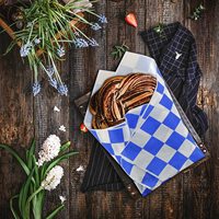 Papier d'emballage pour burgers imperméable, biodégradable, résistant à la graisse, imprimé à carreaux, avec logo personnalisé, enduit de silicone, pour produits alimentaires et pains.