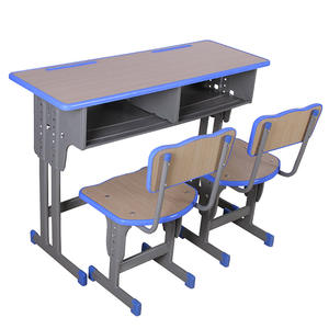 Bureaux doubles Chaises Fabricant direct Cours de tutorat Tables de formation Bureaux à hauteur réglable Écoles Métal moderne renforcé - Product Image 4