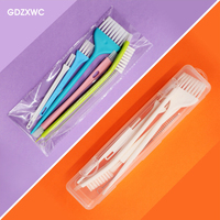 Kit de brosses ménagères 6 pièces à double extrémité avec grattoir pour pailles et poignée longue, en sachet OPP, un article utile pour la vie quotidienne, à 1 dollar