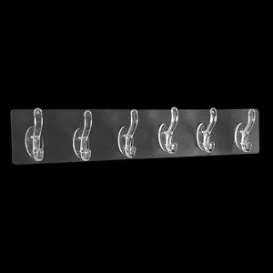 Transparent Self Adhesive Hooks For Kitchen Bathroom Organizer Transparent Strong Adhesive Door Wall Hanger Key Holder Heavy