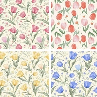 Eleganter Bio-Stil Hot Sale Tulip Flower Design Bequemes Gefühl Baumwoll stoff Schöne Farben für Frauen Kinder Kleid Stoff
