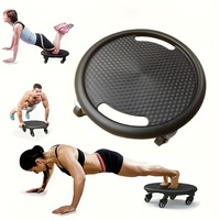 Planche d'entraînement à roulettes pour le renforcement du tronc avec rouleaux et poignées, entraîneur musculaire silencieux pour tout le corps en PP et acier inoxydable