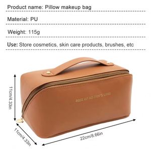 กระเป๋าเครื่องสำอางหนัง PU กันน้ำแบบพกพา สั่งทำพร้อมโลโก้ขายส่ง - Product Image 4