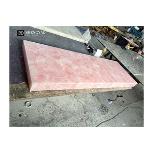 Tùy chỉnh tự nhiên mờ đá Rose <span class=keywords><strong>Quartz</strong></span> Backlit tinh thể màu Hồng Onyx ngọc Countertop - Product Image 3
