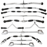 Équipement de Fitness Multifonctionnel pour Salle de Sport : Corde à Triceps avec Poignée en Acier, Poignée en V, Barre Lat Pulldown, Accessoires pour Power Rack et Squat