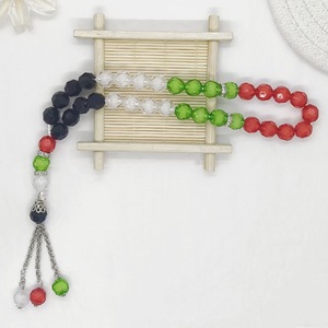 Braccialetto Islamico con 33 Perle Tasbih Bandiera Palestinese 10mm, Gioiello Trendy, Regalo di Preghiera Musulmano, Perle Acriliche 10mm Palestina - Product Image 3