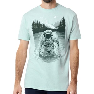 T-shirts tricotés personnalisés à manches courtes pour hommes 100 % coton, imprimé spatial psychédélique vibrant, mode festival d'été, séchage rapide - Product Image 6