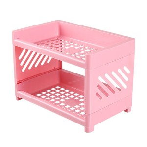 Multi Tiered Desktop Storage Rack 2 Tier Rectangle Standing Type Office Organizer for Supplies Cosmetics Kitchen Bathroom - Product Image 5