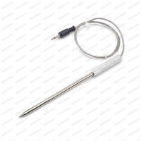 Sonde de température NTC de haute précision avec poignée en aluminium moleté de qualité alimentaire et câble tressé en acier inoxydable pour four/barbecue