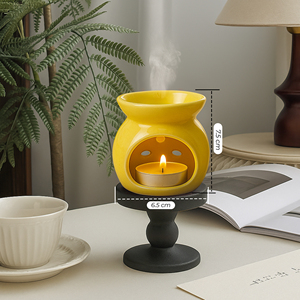 Vanilla Ceramic Scent Diffuser <b>Gift</b> <b>Set</b> with Fragrance Oil and Tealight <b>Candle</b> OEM Aromatic Home Decor Collection - Product Image 3