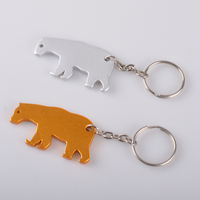 Porte-clés en métal en alliage d'aluminium en forme d'ours, cadeau de vacances Animal, ouvre-bouteille de fête