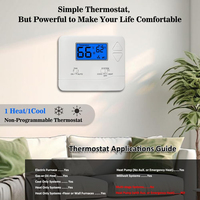 Contrôleur de température sans fil mural YOD Contractor HVAC, écran tactile intelligent WiFi, plastique ABS, 24V