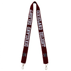 Ascension Catholic Cotton Beaded Embroidered Purse Strap Custom School <b>Spirit</b> Adjustable Handbag Chain Team Colors Cross Charm - Product Image 4