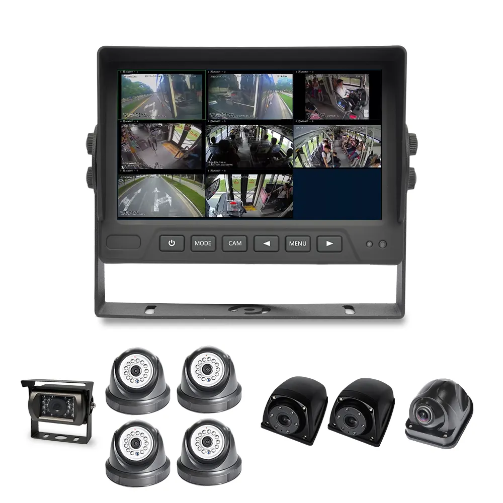 2CH - 8CH AHD 720P 7 Inch Split Screen Car Monitor DVR Rear Riew Monitor Vehicle Bus Truck Backup Camera System For Heavy Duty