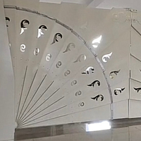 대용량 패밀리 빌라 팬 모양의 자동 접이식 도어