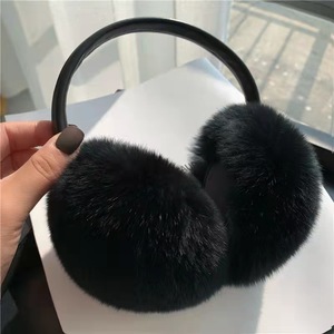 Vente en gros de <span class=keywords><strong>cache</strong></span>-oreilles de luxe pour femmes, hiver, mode, <span class=keywords><strong>cache</strong></span>-oreilles doux avec vraie fourrure de lapin Rex, fille - Product Image 2