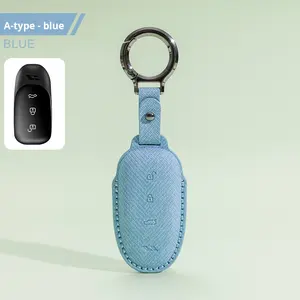 Sac de clé de voiture en cuir de chèvre d'origine coque de clé de télécommande spéciale housse de protection accessoires de clé de voiture de qualité supérieure - Product Image 6