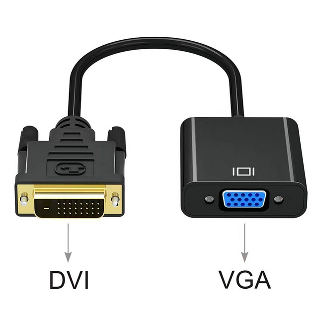 1080P DVI 24 1 Male to VGA Female Converter Adapter HDMI Cable for Projector Laptop Audio/Speaker/Monitor Application Home Use
