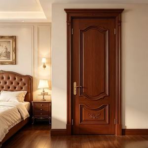 Puertas de Madera Compuesta Lacada <span class=keywords><strong>Caoba</strong></span> con Tallado Europeo para Dormitorio, Hotel, Apartamento, Villa, Impermeable - Product Image 3