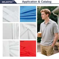 Tissu piqué personnalisable Delantex pour sublimation, respirant, séchage rapide, tricoté, aspect daim, poids moyen, 65% polyester