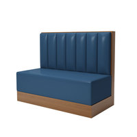 Banc mural peu encombrant pour restaurant, ensemble table et chaises de café bleu cannelé, mobilier de bistrot de qualité commerciale