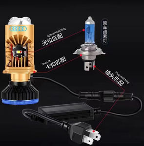 مصباح إضاءة أمامي T8 Pro شامل H4 LED للسيارات مصباح إضاءة بعدسات صغيرة 150 وات ليزر مزدوج بعدسات بروجكتور LED H4 - Product Image 2