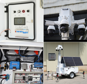 Mobile Solar Surveillance CCTV Trailer With <strong>360</strong>&deg; Rotation PTZ <strong>Camera</strong> Easy Installation <strong>Wireless</strong> Monitoring For Outdoor Security - Product Image 3