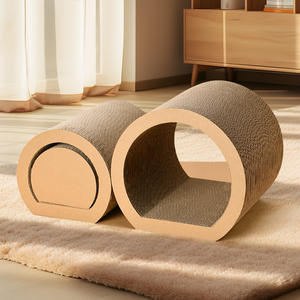 Ensemble tunnel pliable <span class=keywords><strong>de</strong></span> luxe 3 pièces pour chat, le plus vendu, en carton ondulé durable, griffoir et jouet à aiguiser les griffes - Product Image 2