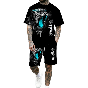 Set T-shirt <span class=keywords><strong>e</strong></span> <span class=keywords><strong>Pantaloncini</strong></span> da <span class=keywords><strong>Uomo</strong></span>, <span class=keywords><strong>Completo</strong></span> Due Pezzi Casual con Maniche Corte <span class=keywords><strong>e</strong></span> <span class=keywords><strong>Pantaloncini</strong></span> Larghi - Product Image 3