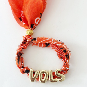 Custom Name Jewelry Bandana Inspired Gameday <strong>Bracelets</strong> Mix and Stack Scarf <strong>Bracelets</strong> Gold Large Alphabet Letter <strong>Beads</strong> Charms - Product Image 6