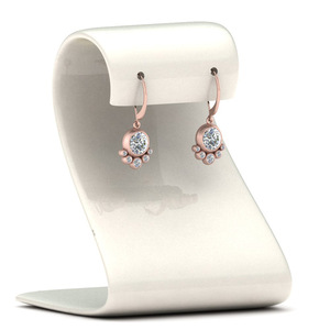 Orecchini a perno geometrici rotondi in cristallo color oro rosa da donna, accessori minimalisti per l'uso quotidiano - Product Image 3