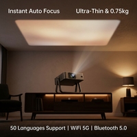 Projecteur Android intelligent C210 avec support, fin et compact, résolution native 720P, 350 ANSI, mise au point automatique, projecteur cinéma ultra portable, vente en gros usine