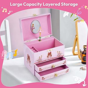 <span class=keywords><strong>Caja</strong></span> <span class=keywords><strong>de</strong></span> Joyería <span class=keywords><strong>Musical</strong></span> con Estampado Floral <span class=keywords><strong>de</strong></span> <span class=keywords><strong>Bailarina</strong></span> <span class=keywords><strong>de</strong></span> <span class=keywords><strong>Ballet</strong></span> Rosa, con Doble Cajón, Espejo Ovalado y Muñeca <span class=keywords><strong>Bailarina</strong></span> Giratoria, Regalo para Niñas - Product Image 2