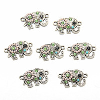 Alte Legierung Silber Elefant Charms Vintage Kristall Charms Anhänger für Armband Halskette Schmuck Herstellung DIY Findings Supplies