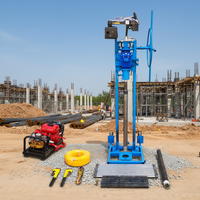 Perforadora de Tierra Eléctrica Portátil de 130 m y 22 hp, Equipo de Perforación con Carretilla, Máquina Perforadora de Pozos de Agua